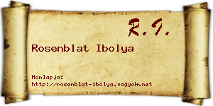 Rosenblat Ibolya névjegykártya