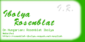 ibolya rosenblat business card